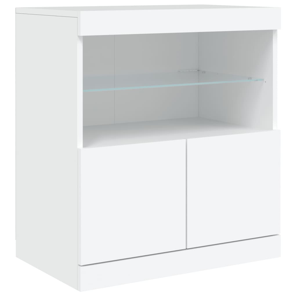 vidaXL Szafka z oświetleniem LED, biała, 142,5x37x67 cm