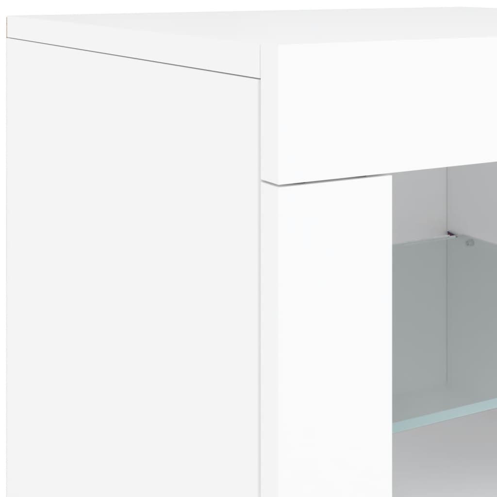 vidaXL Szafka z oświetleniem LED, biała, 142,5x37x67 cm