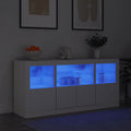vidaXL Szafka z oświetleniem LED, biała, 142,5x37x67 cm