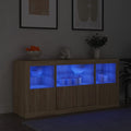 vidaXL Szafka z oświetleniem LED, dąb sonoma, 142,5x37x67 cm