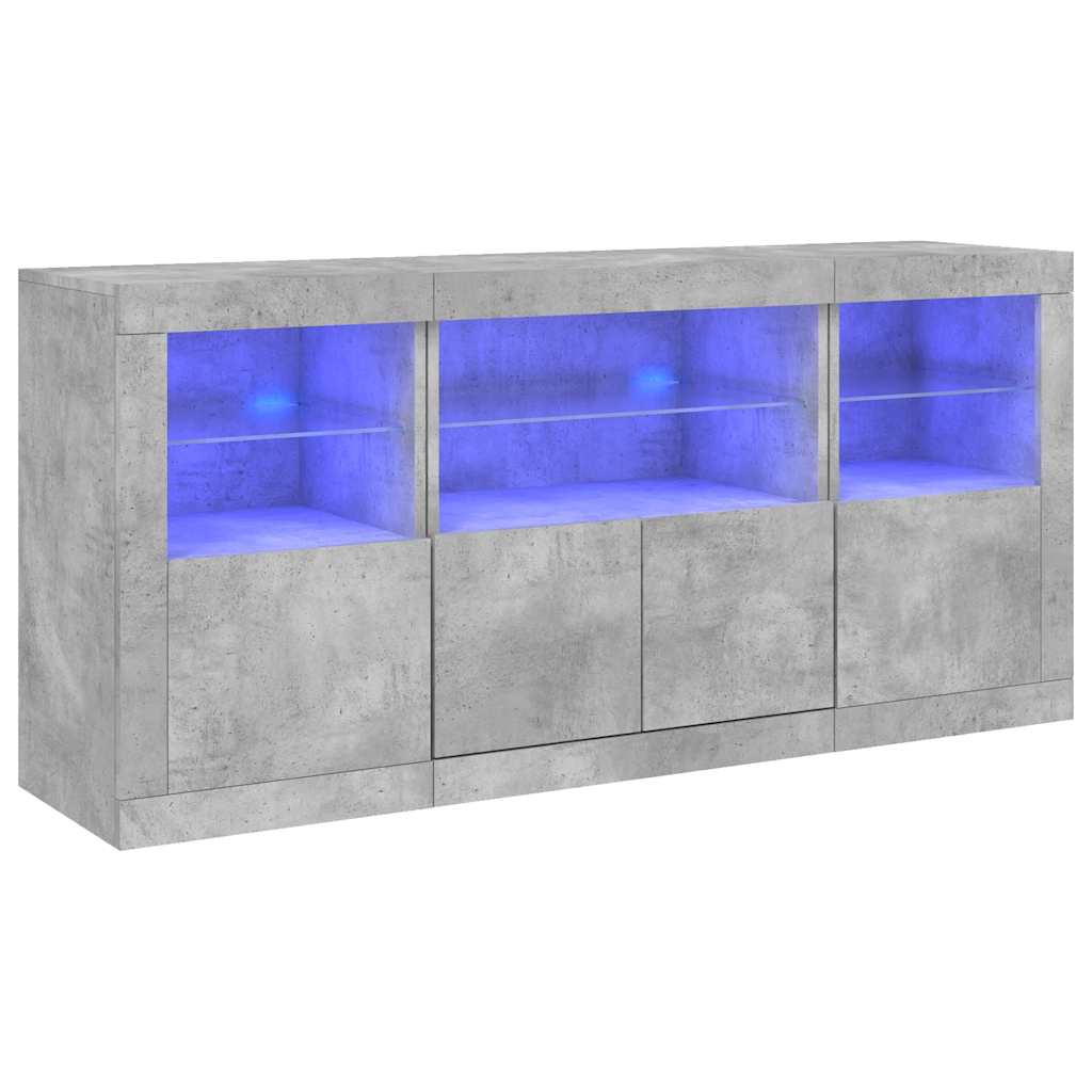 vidaXL Szafka z oświetleniem LED, szarość betonu, 142,5x37x67 cm