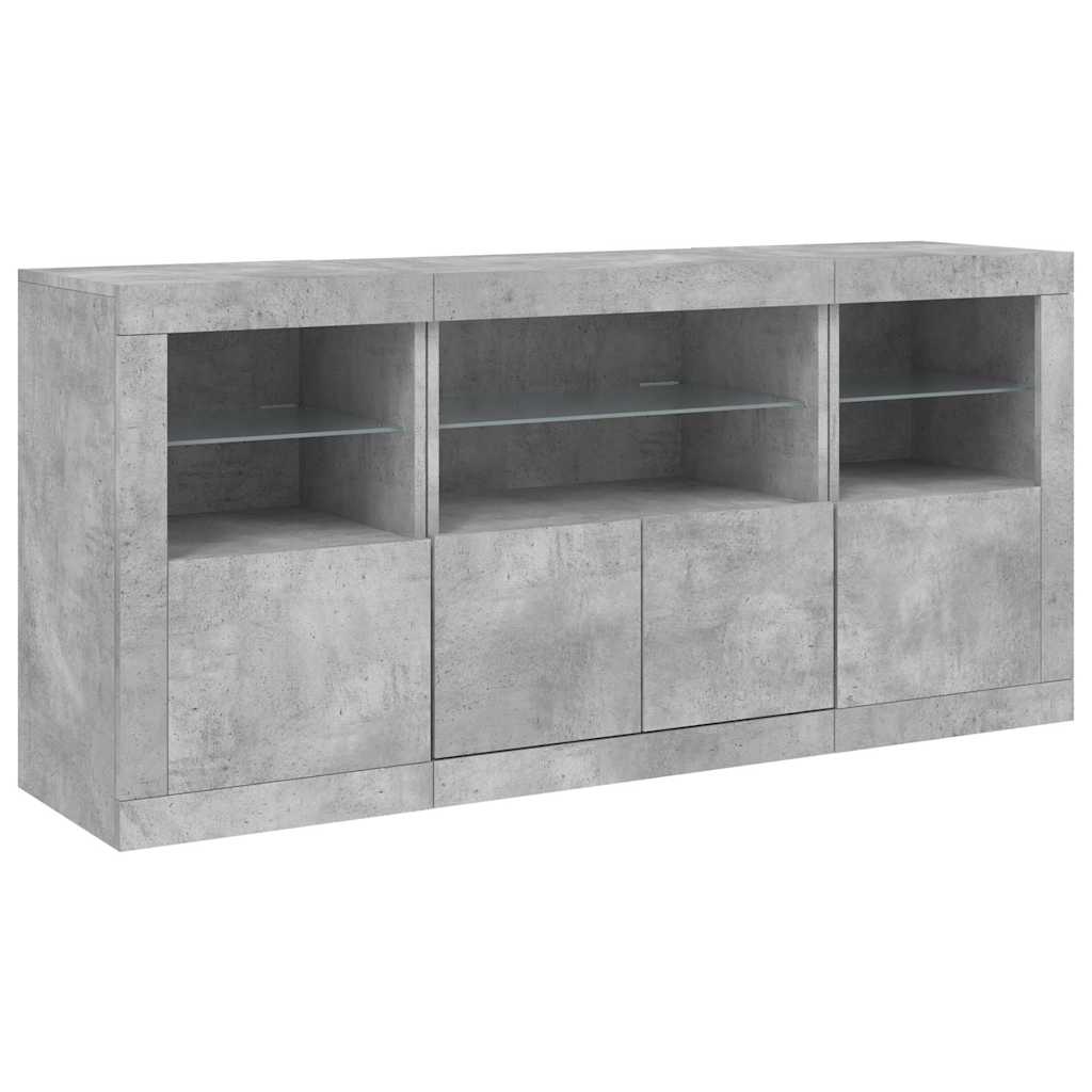 vidaXL Szafka z oświetleniem LED, szarość betonu, 142,5x37x67 cm