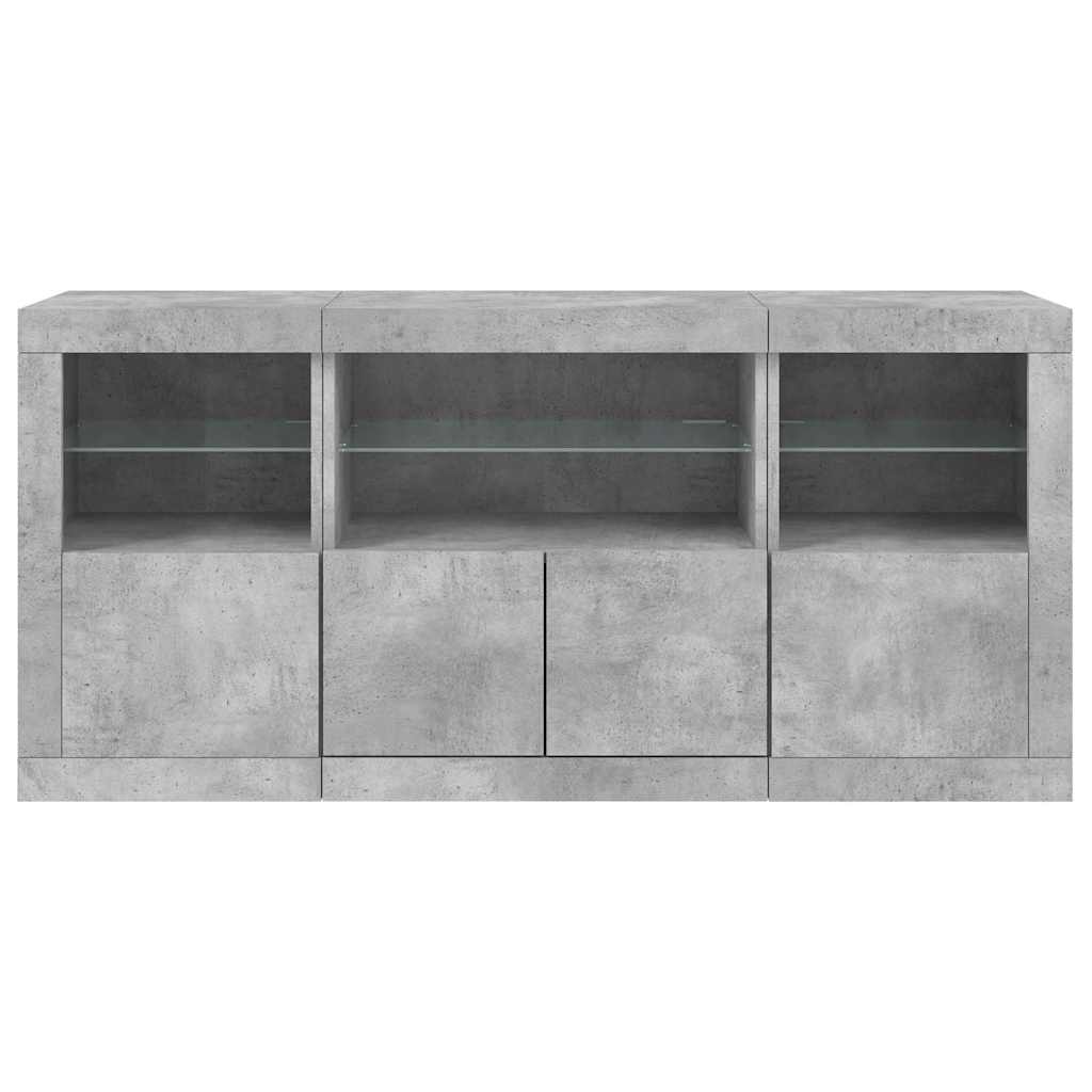vidaXL Szafka z oświetleniem LED, szarość betonu, 142,5x37x67 cm