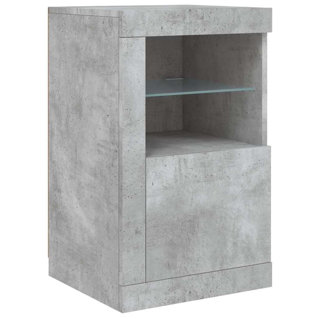 vidaXL Szafka z oświetleniem LED, szarość betonu, 142,5x37x67 cm