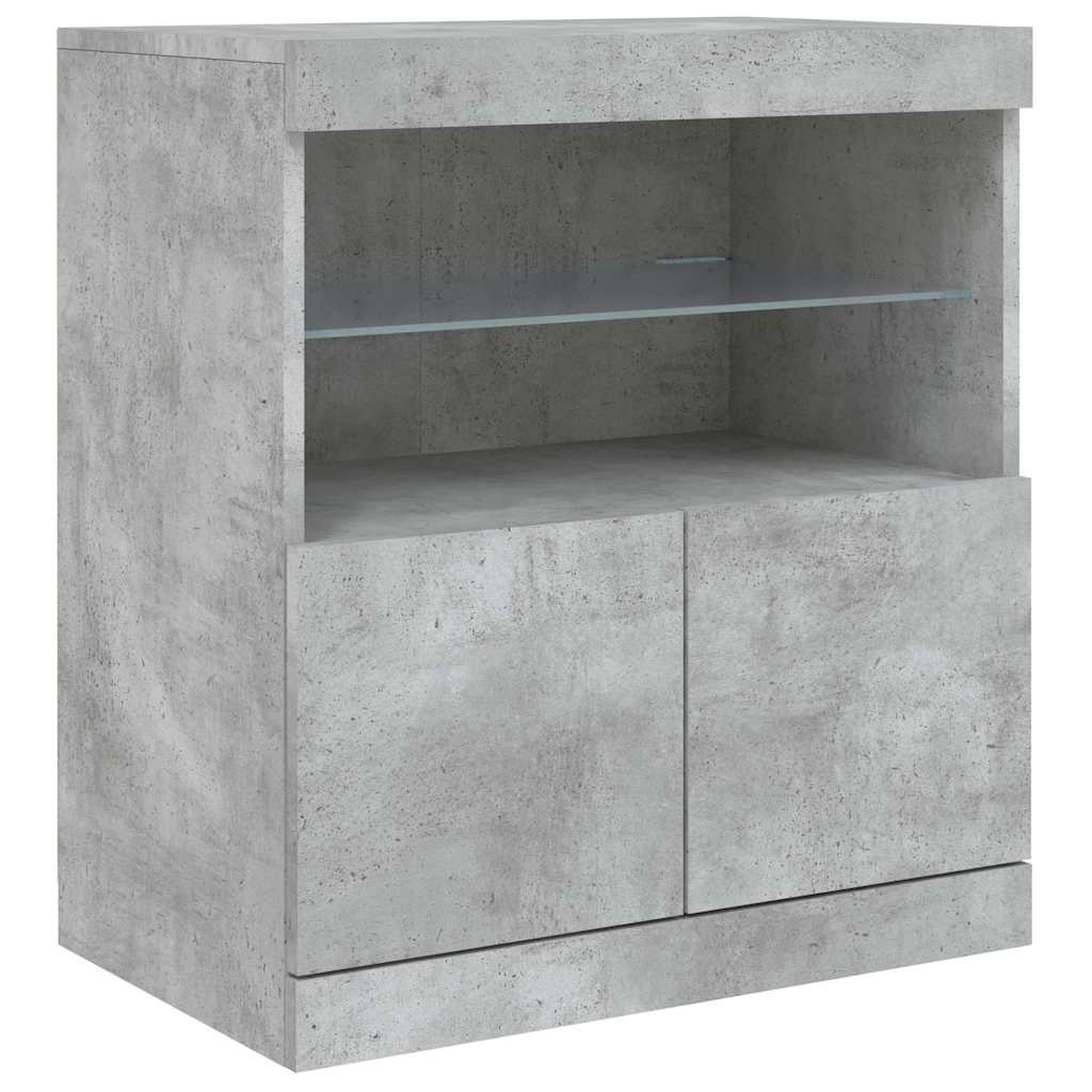 vidaXL Szafka z oświetleniem LED, szarość betonu, 142,5x37x67 cm