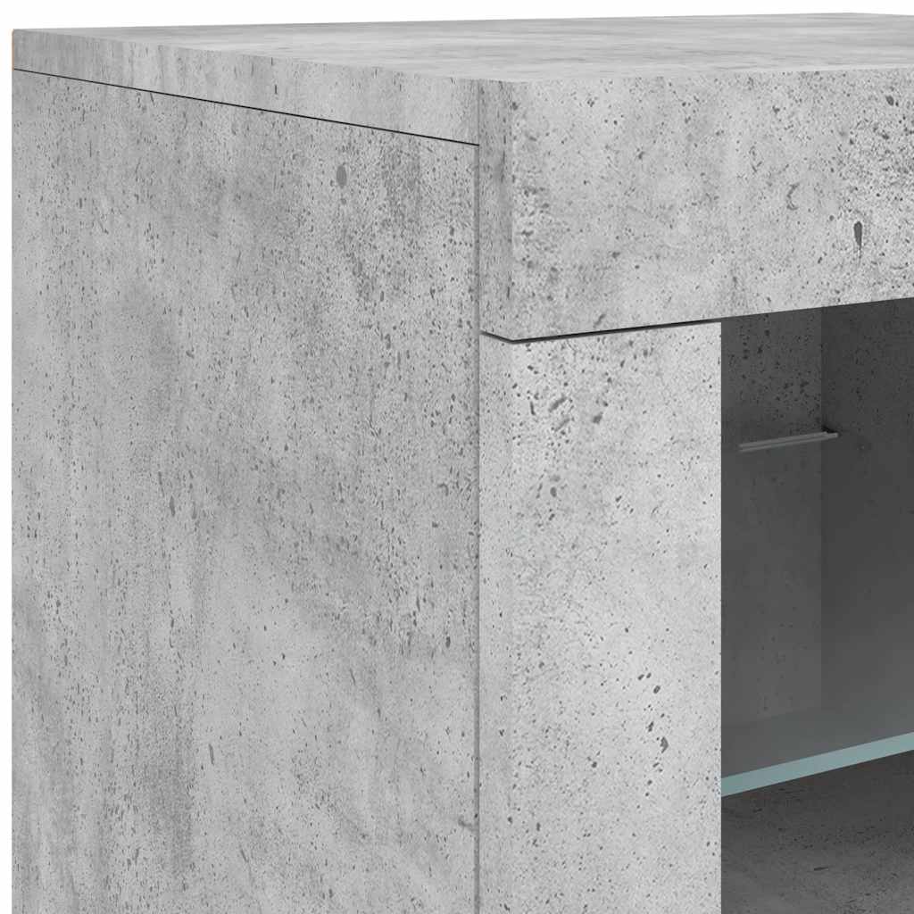 vidaXL Szafka z oświetleniem LED, szarość betonu, 142,5x37x67 cm