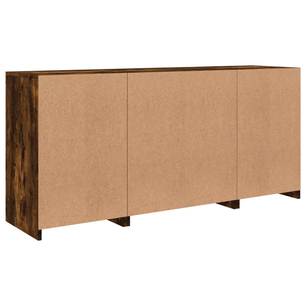 vidaXL Szafka z oświetleniem LED, przydymiony dąb, 142,5x37x67 cm