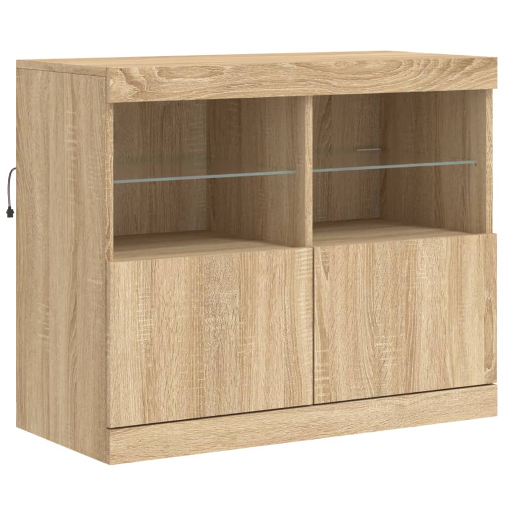 vidaXL Szafka z oświetleniem LED, dąb sonoma, 163x37x67 cm