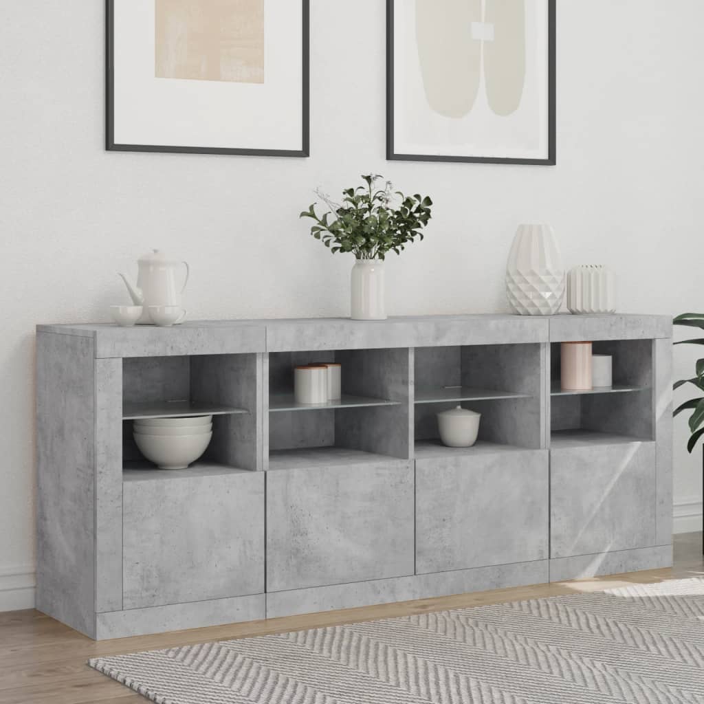 vidaXL Szafka z oświetleniem LED, szarość betonu, 163x37x67 cm