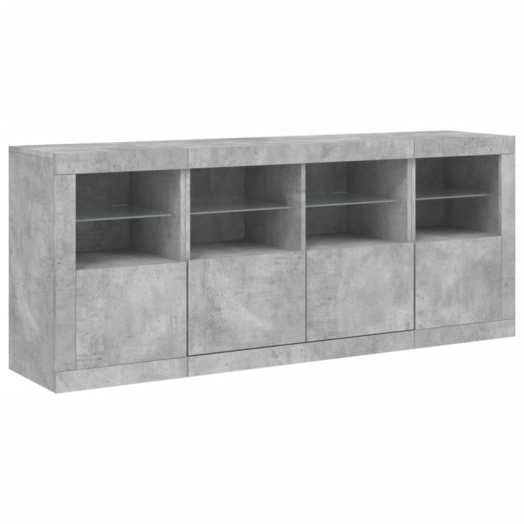 vidaXL Szafka z oświetleniem LED, szarość betonu, 163x37x67 cm
