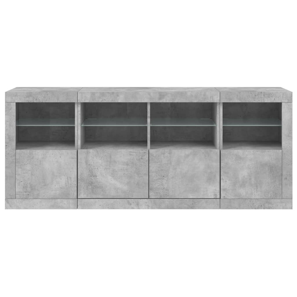 vidaXL Szafka z oświetleniem LED, szarość betonu, 163x37x67 cm