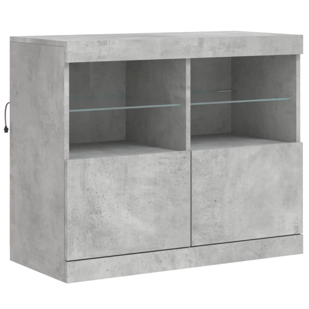 vidaXL Szafka z oświetleniem LED, szarość betonu, 163x37x67 cm