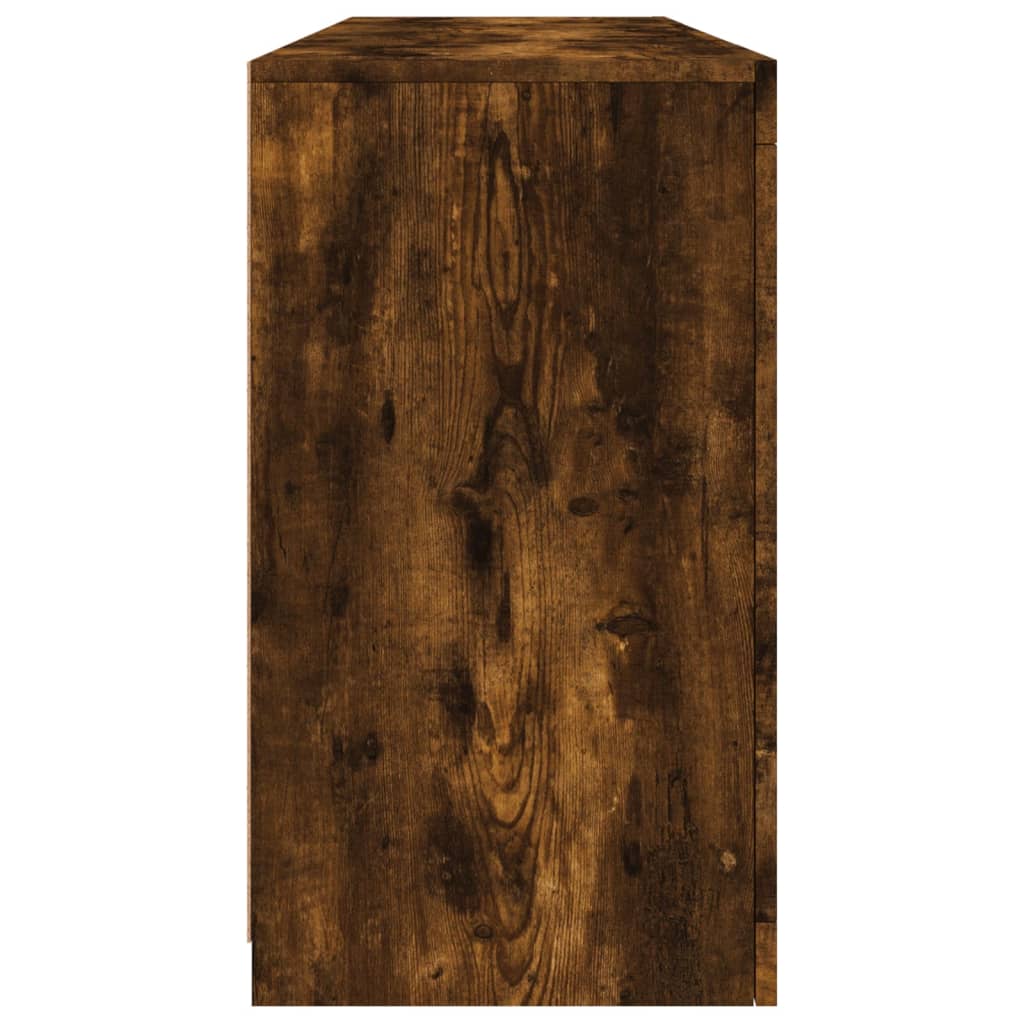 vidaXL Szafka z oświetleniem LED, przydymiony dąb, 163x37x67 cm