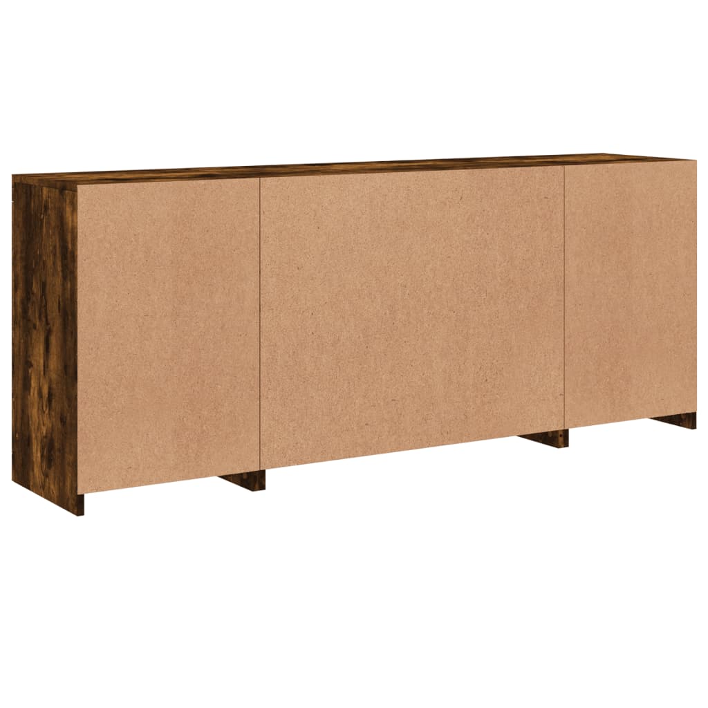 vidaXL Szafka z oświetleniem LED, przydymiony dąb, 163x37x67 cm