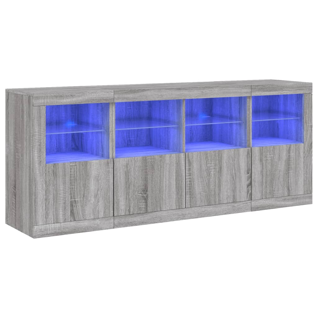 vidaXL Szafka z oświetleniem LED, szary dąb sonoma, 163x37x67 cm