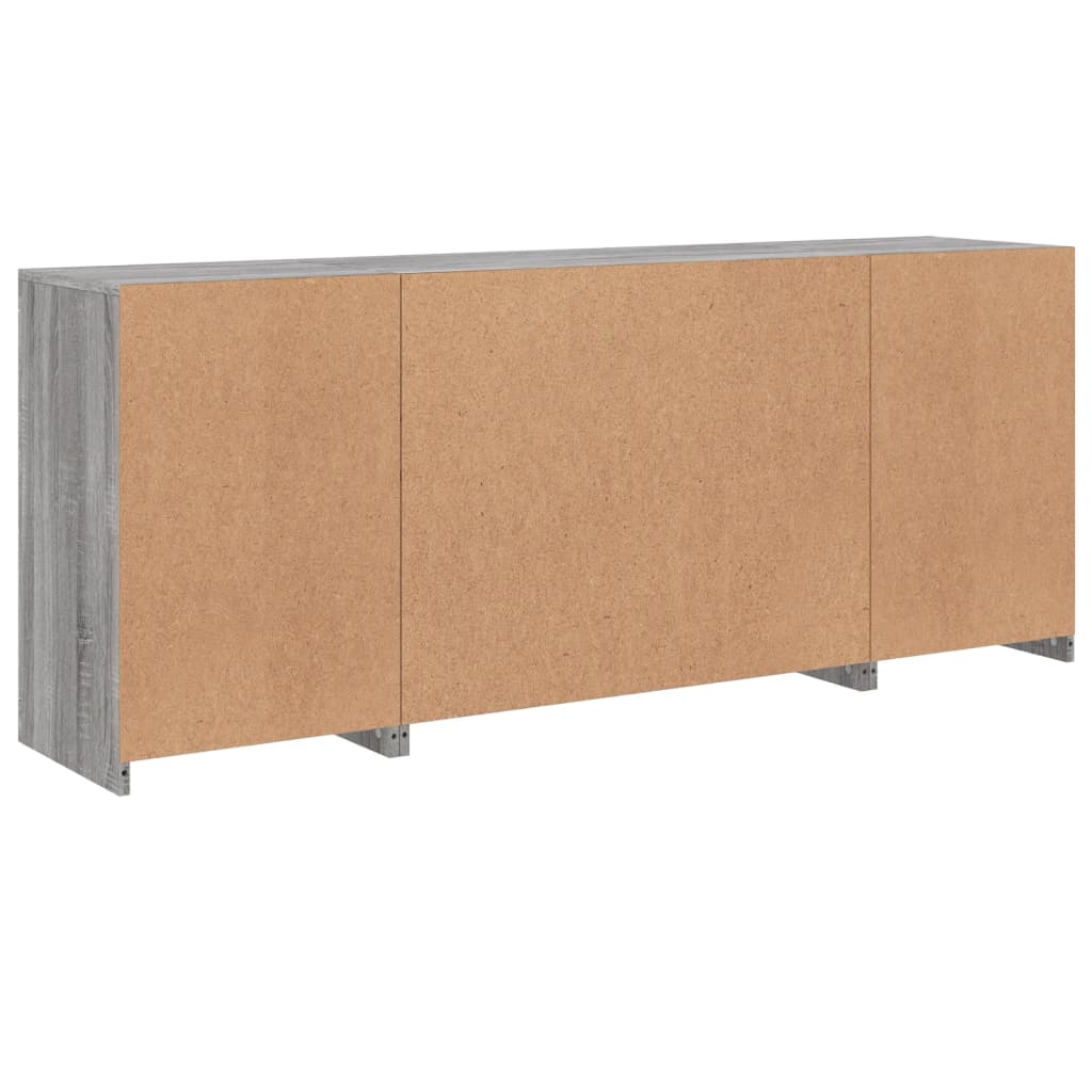vidaXL Szafka z oświetleniem LED, szary dąb sonoma, 163x37x67 cm