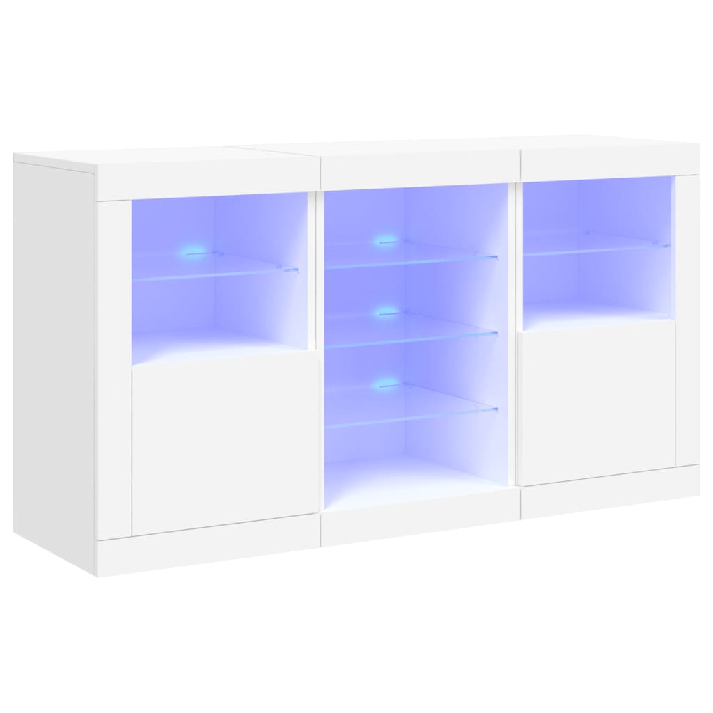 vidaXL Szafka z oświetleniem LED, biała, 123x37x67 cm