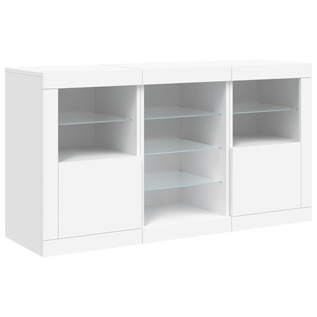 vidaXL Szafka z oświetleniem LED, biała, 123x37x67 cm