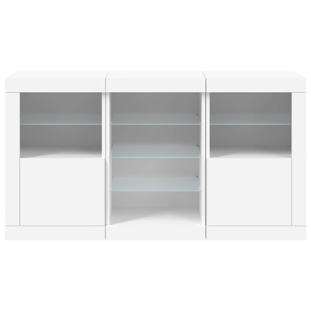 vidaXL Szafka z oświetleniem LED, biała, 123x37x67 cm