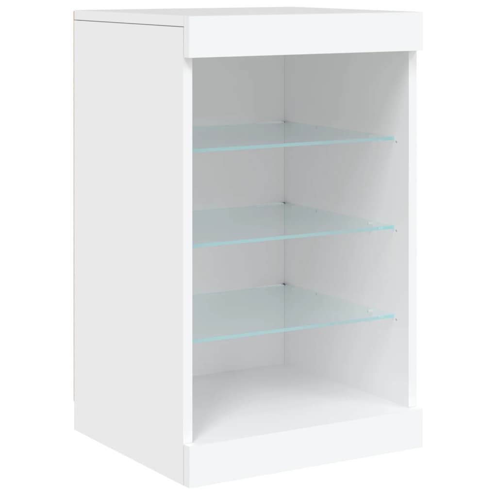 vidaXL Szafka z oświetleniem LED, biała, 123x37x67 cm