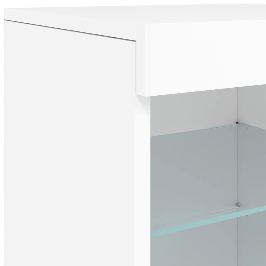 vidaXL Szafka z oświetleniem LED, biała, 123x37x67 cm