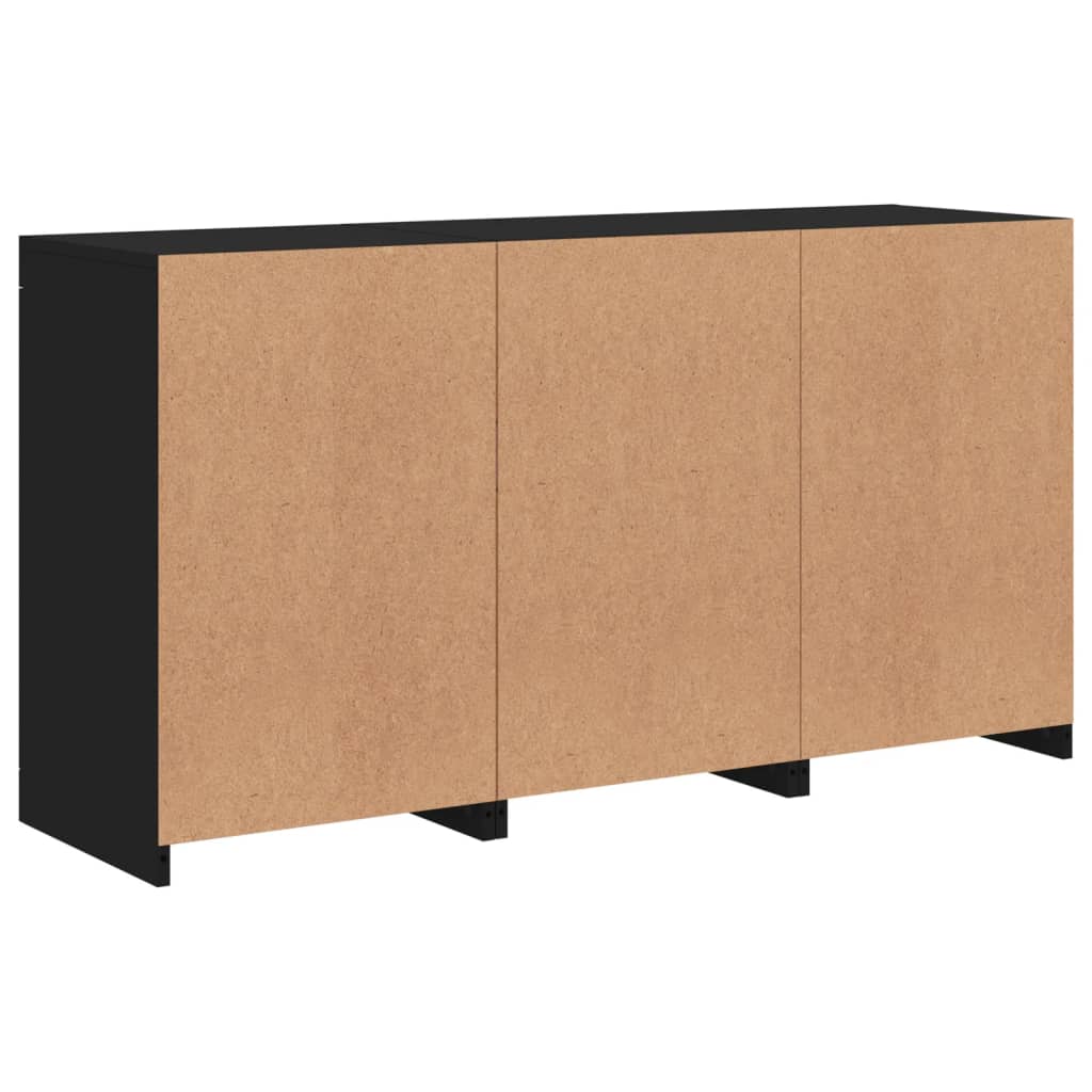 vidaXL Szafka z oświetleniem LED, czarna, 123x37x67 cm