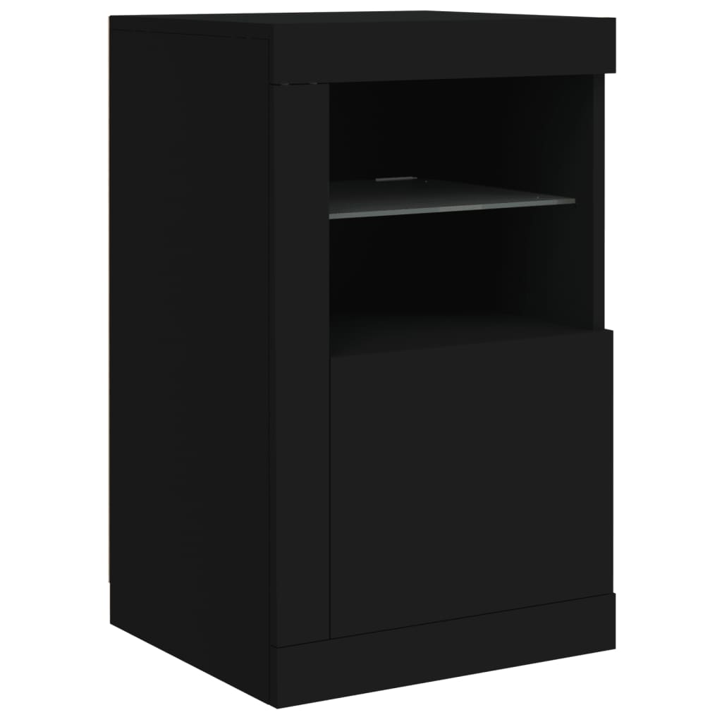 vidaXL Szafka z oświetleniem LED, czarna, 123x37x67 cm