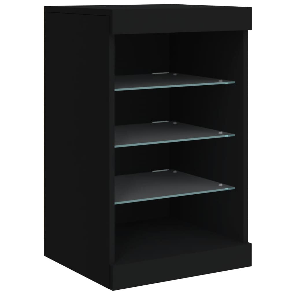 vidaXL Szafka z oświetleniem LED, czarna, 123x37x67 cm