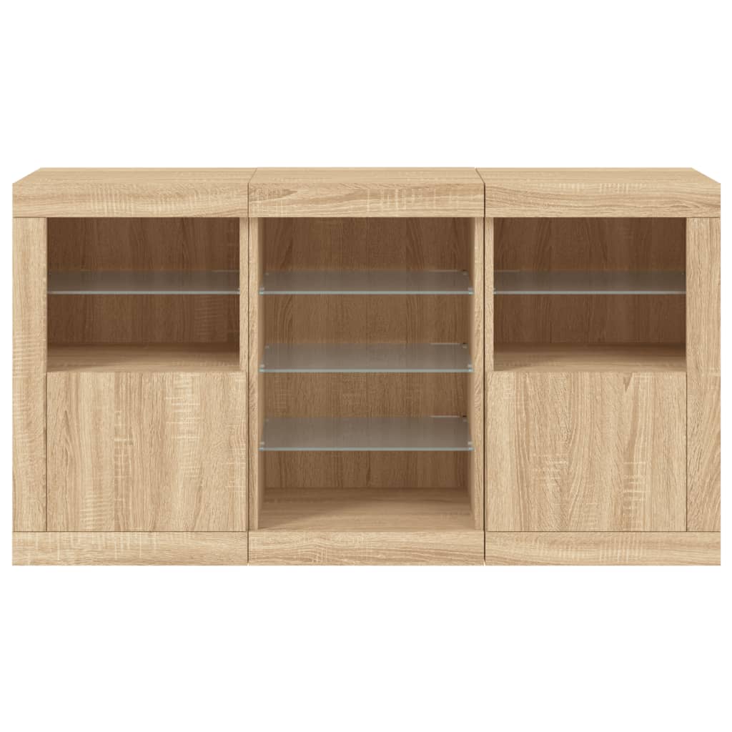 vidaXL Szafka z oświetleniem LED, dąb sonoma, 123x37x67 cm