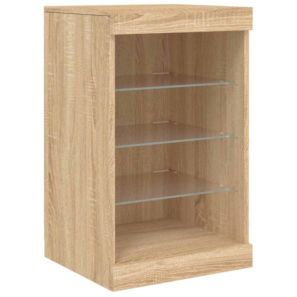 vidaXL Szafka z oświetleniem LED, dąb sonoma, 123x37x67 cm