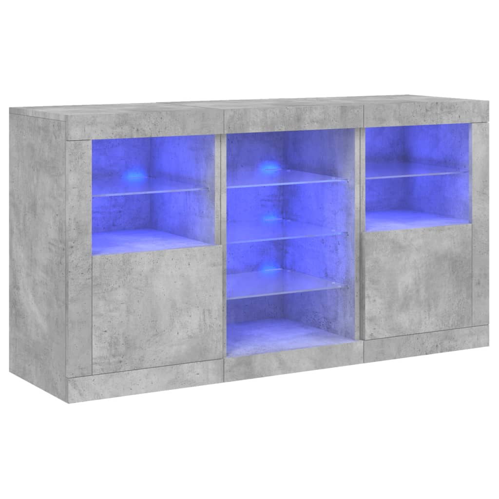 vidaXL Szafka z oświetleniem LED, szarość betonu, 123x37x67 cm