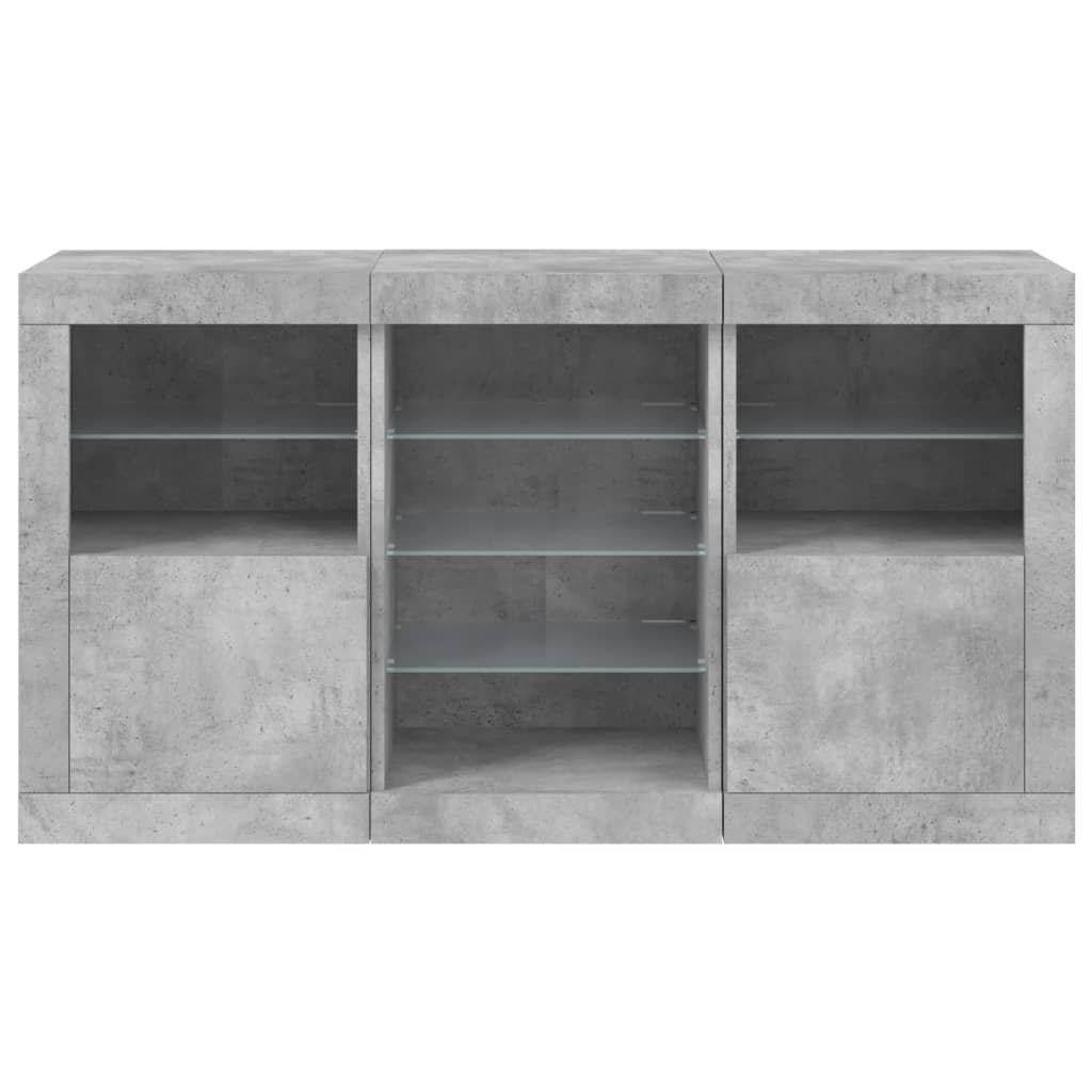 vidaXL Szafka z oświetleniem LED, szarość betonu, 123x37x67 cm