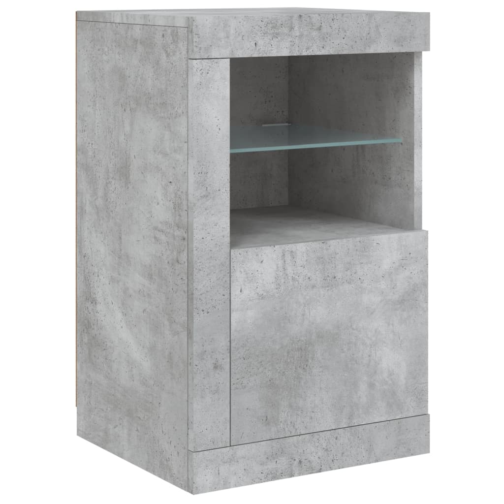 vidaXL Szafka z oświetleniem LED, szarość betonu, 123x37x67 cm