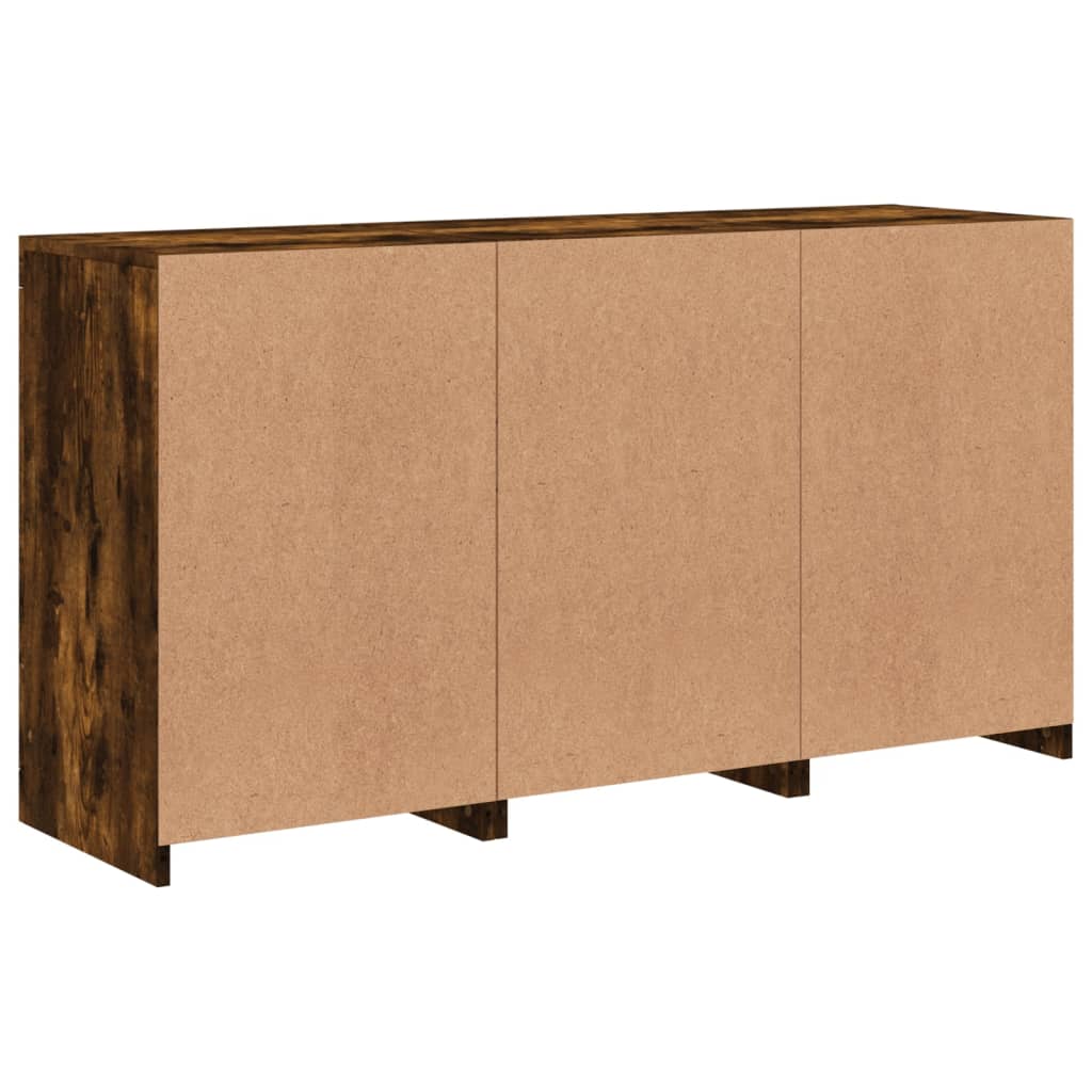vidaXL Szafka z oświetleniem LED, przydymiony dąb, 123x37x67 cm