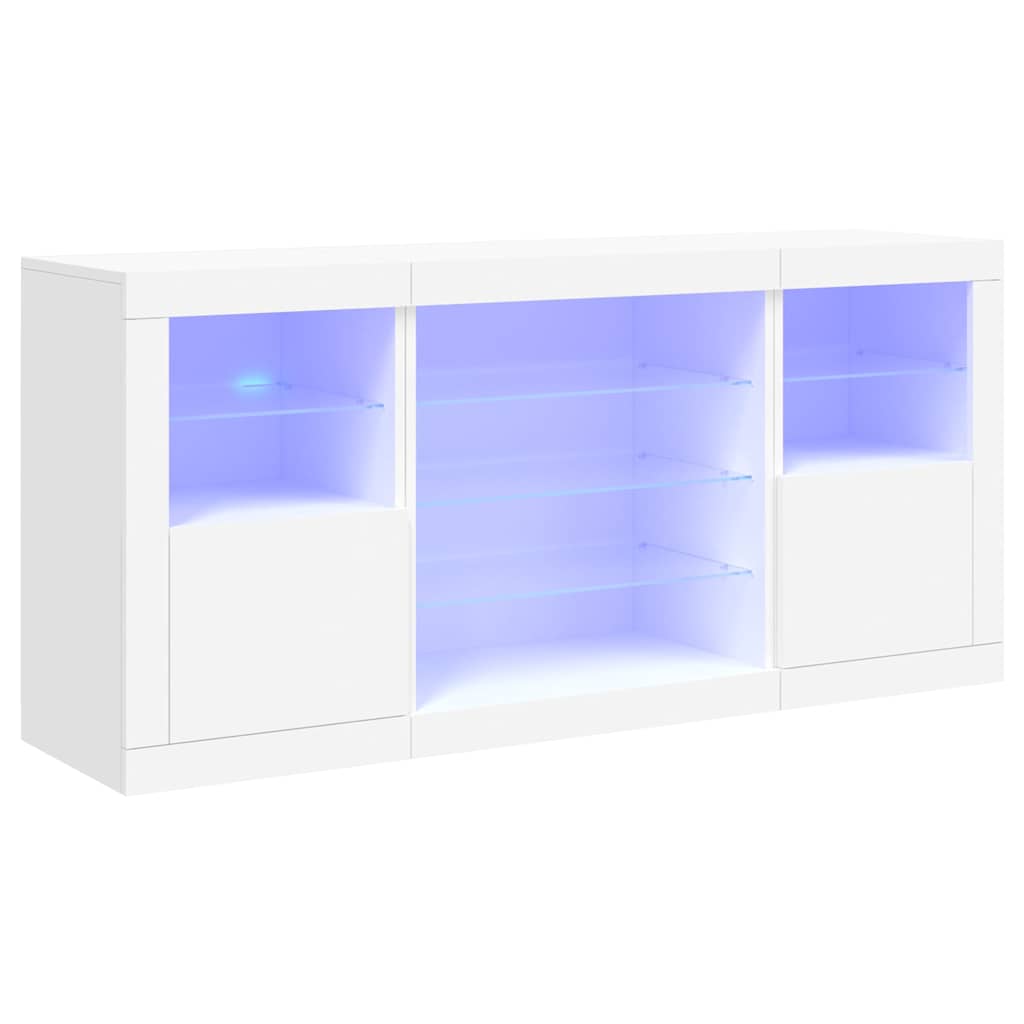 vidaXL Szafka z oświetleniem LED, biała, 142,5x37x67 cm