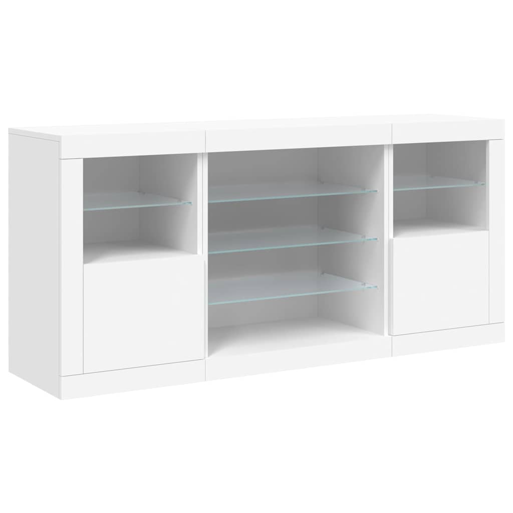 vidaXL Szafka z oświetleniem LED, biała, 142,5x37x67 cm