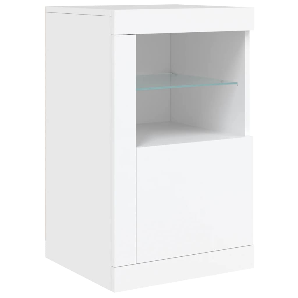 vidaXL Szafka z oświetleniem LED, biała, 142,5x37x67 cm