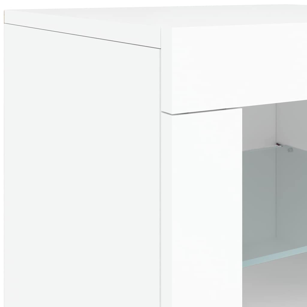 vidaXL Szafka z oświetleniem LED, biała, 142,5x37x67 cm