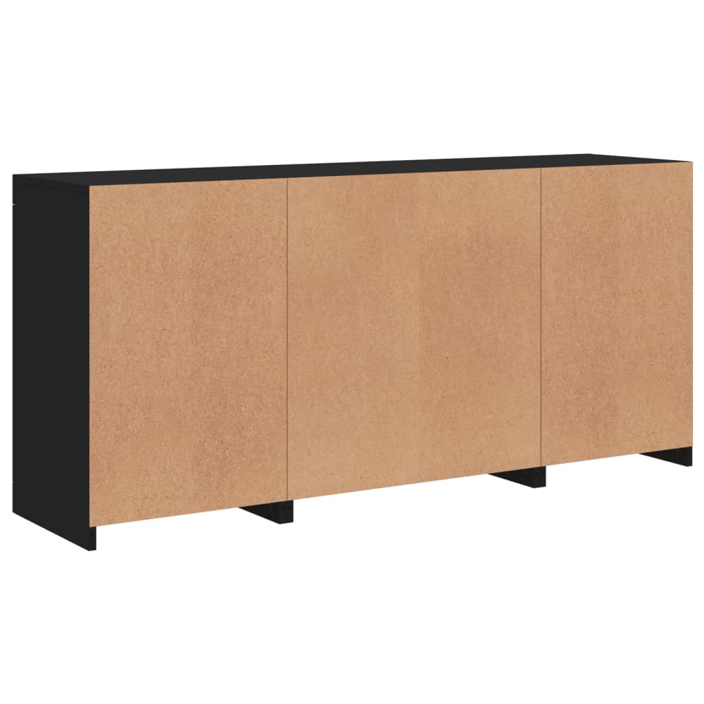 vidaXL Szafka z oświetleniem LED, czarna, 142,5x37x67 cm