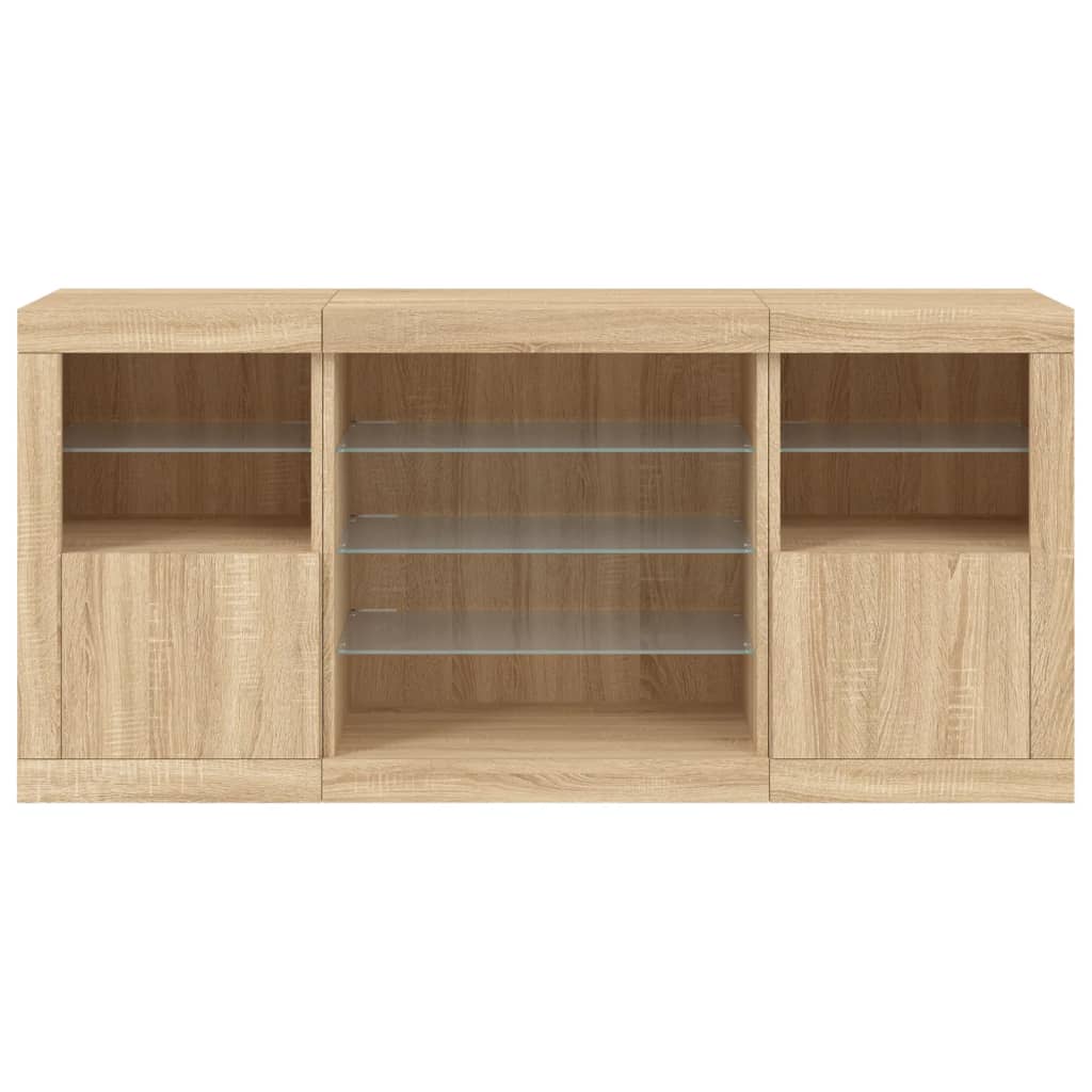 vidaXL Szafka z oświetleniem LED, dąb sonoma, 142,5x37x67 cm