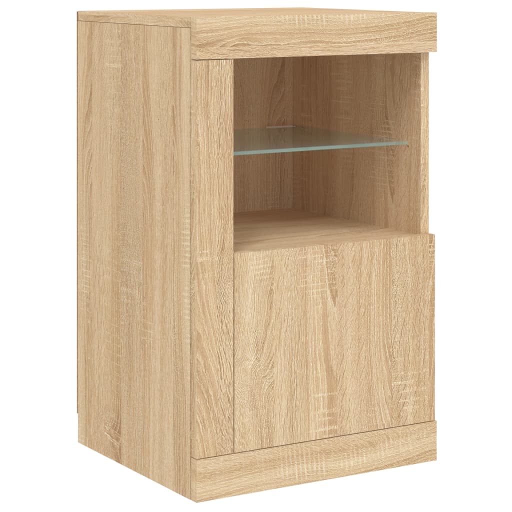 vidaXL Szafka z oświetleniem LED, dąb sonoma, 142,5x37x67 cm
