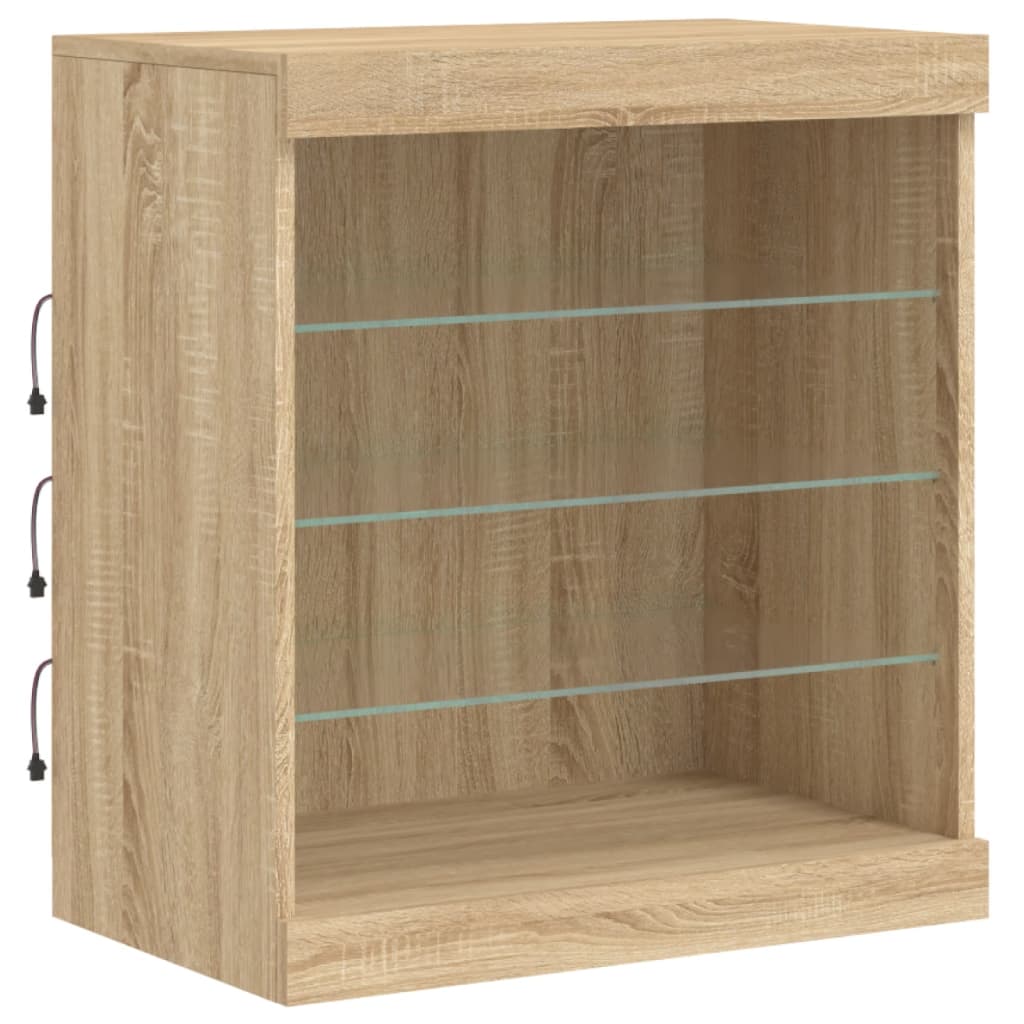 vidaXL Szafka z oświetleniem LED, dąb sonoma, 142,5x37x67 cm