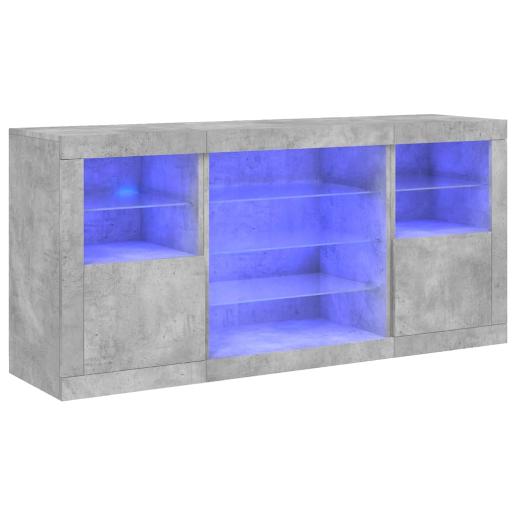 vidaXL Szafka z oświetleniem LED, szarość betonu, 142,5x37x67 cm