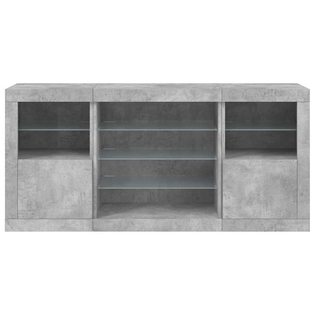 vidaXL Szafka z oświetleniem LED, szarość betonu, 142,5x37x67 cm