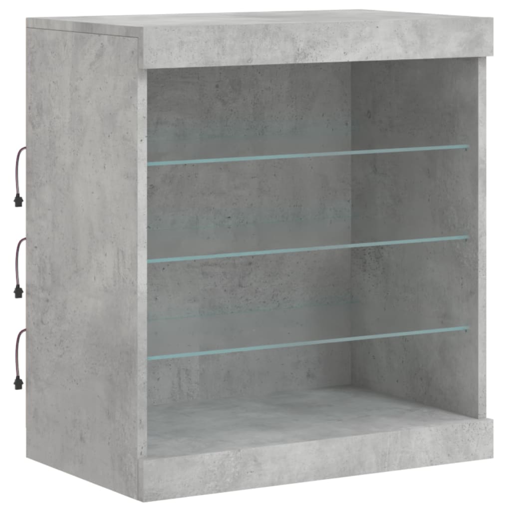 vidaXL Szafka z oświetleniem LED, szarość betonu, 142,5x37x67 cm