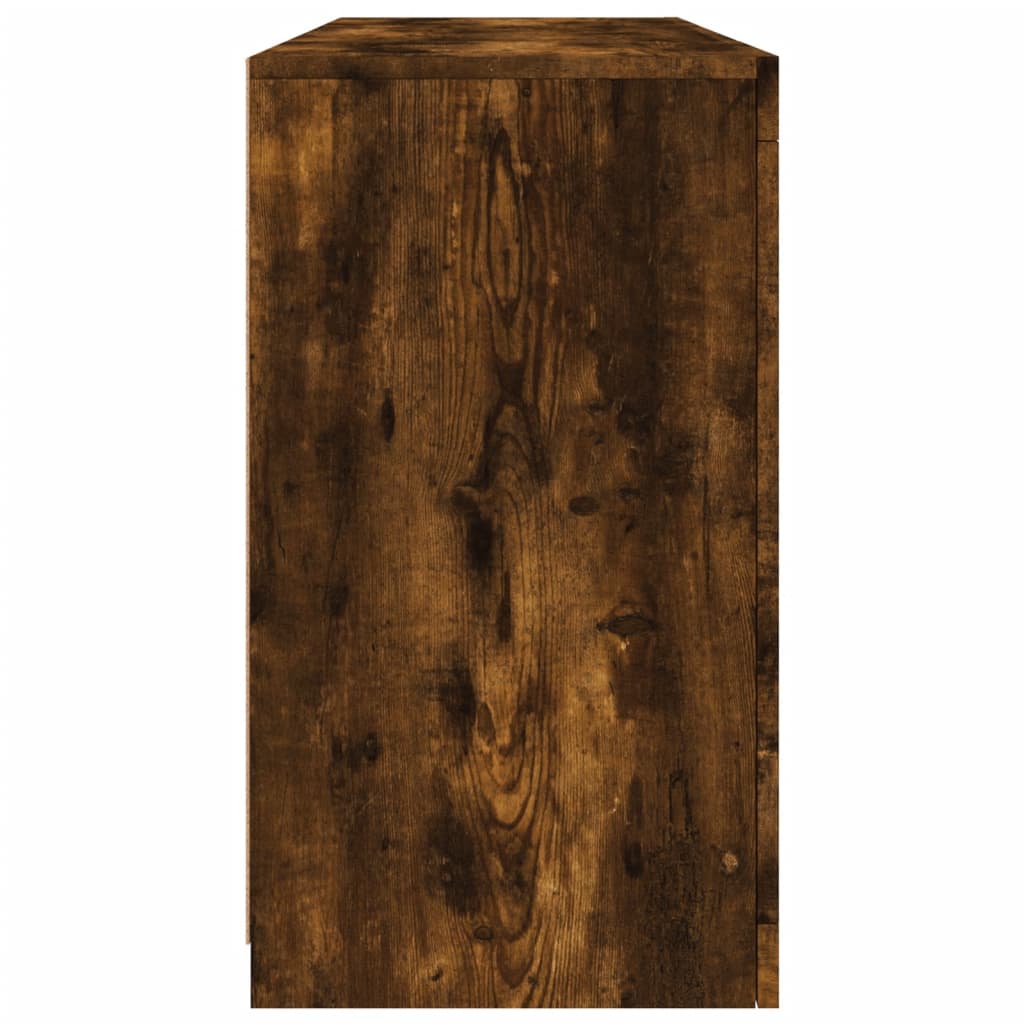 vidaXL Szafka z oświetleniem LED, przydymiony dąb, 142,5x37x67 cm