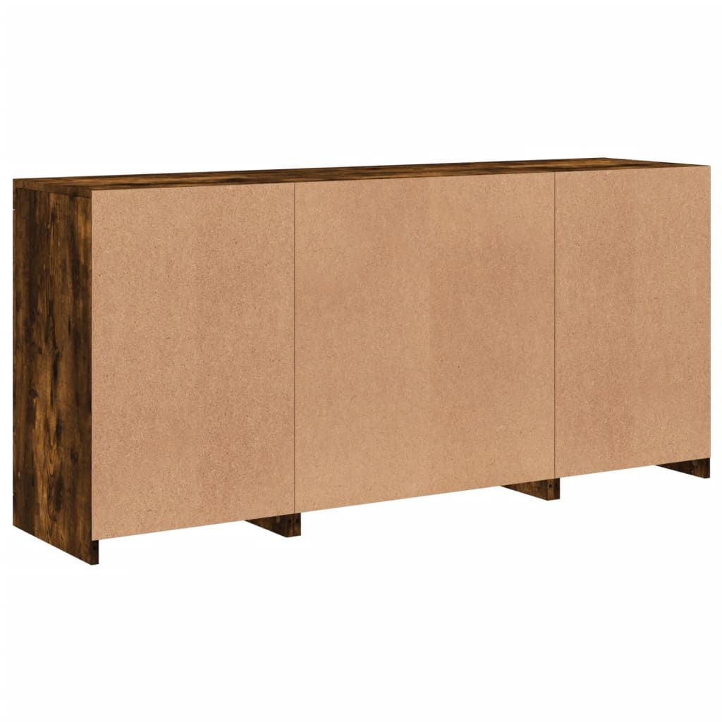 vidaXL Szafka z oświetleniem LED, przydymiony dąb, 142,5x37x67 cm