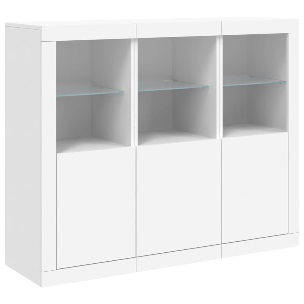 vidaXL Szafki z oświetleniem LED, 3 szt., białe