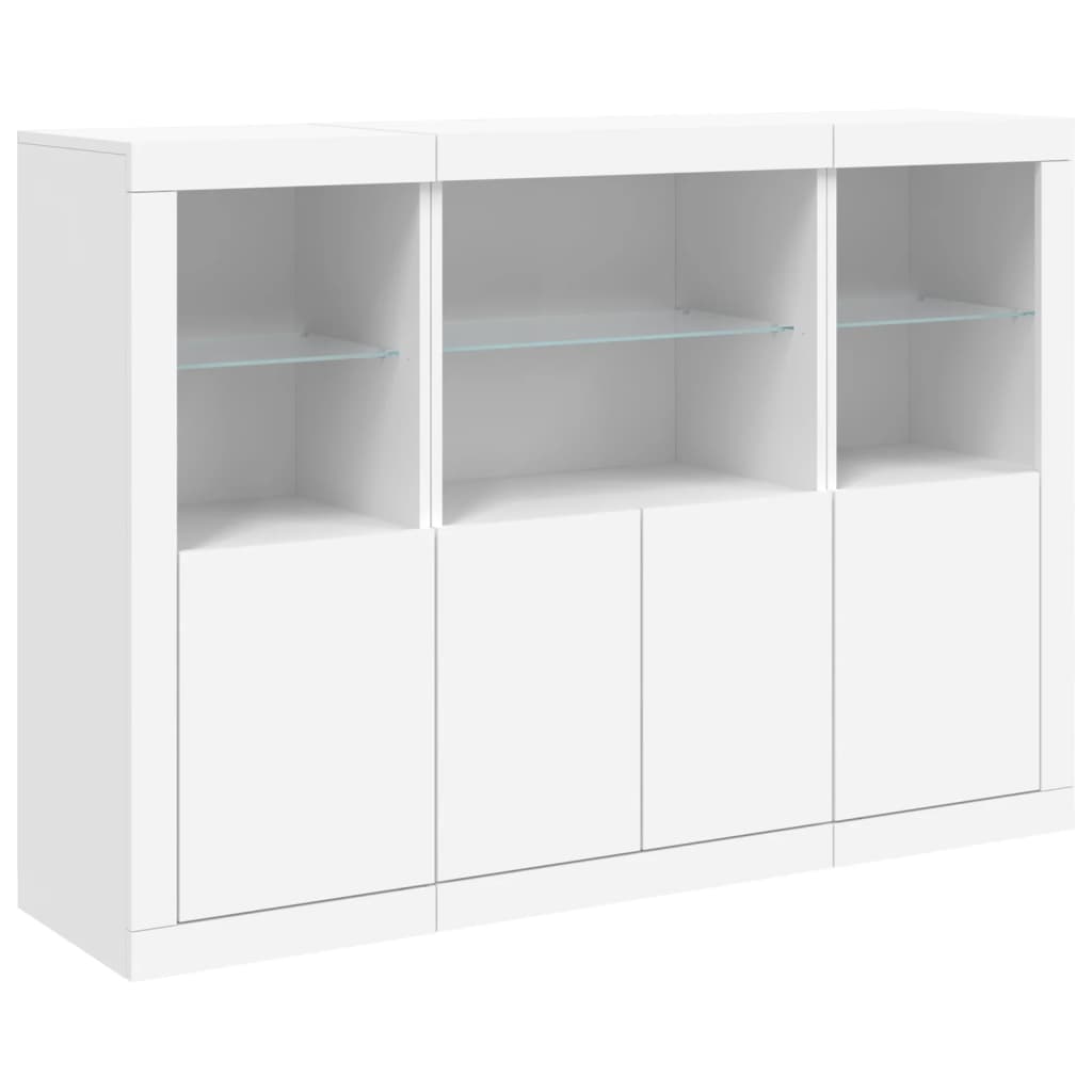 vidaXL Szafki z oświetleniem LED, 3 szt., białe