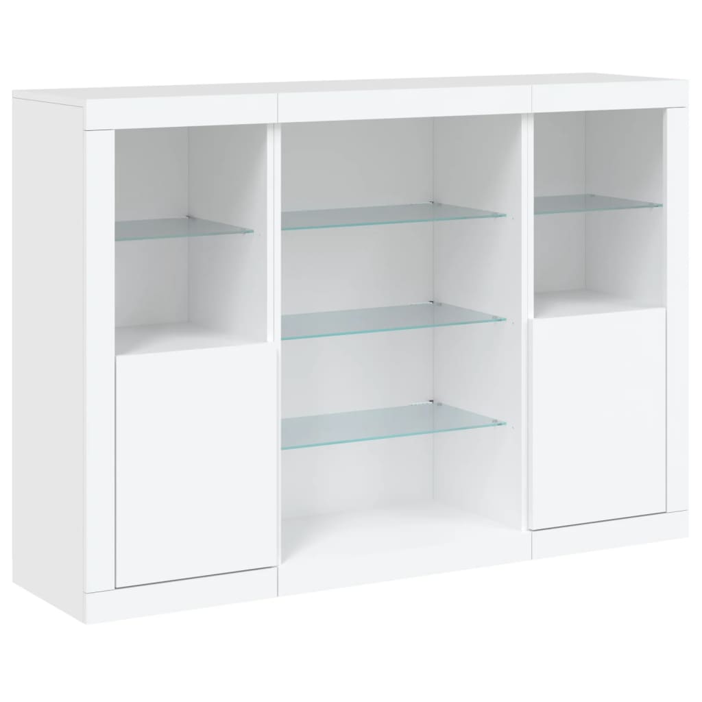 vidaXL Szafki z oświetleniem LED, 3 szt., białe